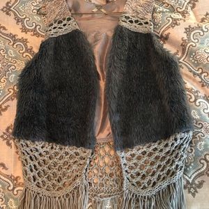 Gimmicks by BKE Pieced Fringe Vest